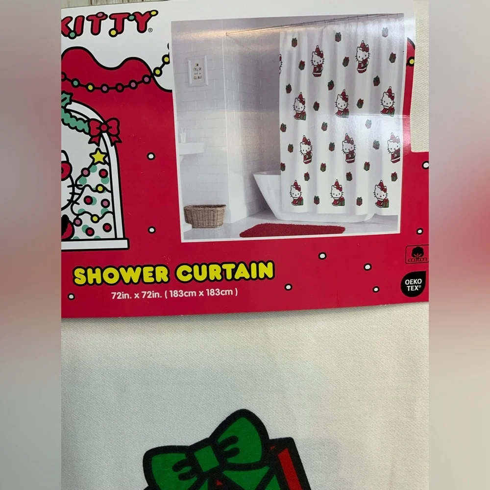 Hello Kitty christmas shower curtain